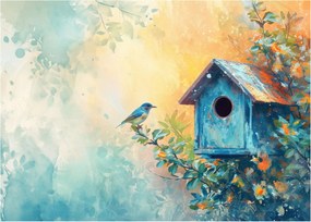 Kép - Madárház, akvarell (70x50 cm)