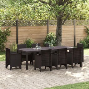 Kerti Asztal Barna 250x100x73 cm Műrattan