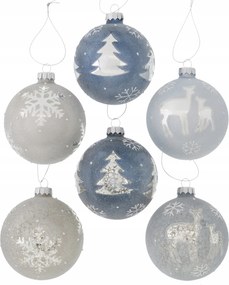 boltze "Nevis" kĂ©k-szĂŒrke 6 db-os szett 8 cm