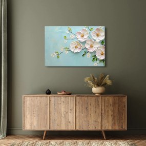 Kép - Virágok kék háttéren (90x60 cm)