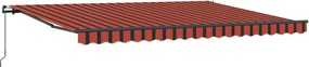 vidaXL Behúzható napellenző narancssárga és barna 450 × 300 cm