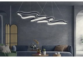 LED csillár kábelen DUPLE ARTISAN LED/80W/230V 6500K fekete