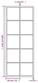 2 db fekete fém fali tükör 100x40 cm