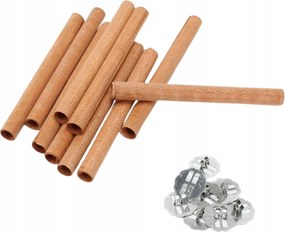 Fa kanócok Kerek Gyertyatartó Fém 10x80mm 10db-os szett