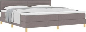 vidaXL Boxrugós ágy matracmal fejtámlával Tópszínű 200 x 200 cm szövet