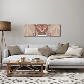 Kép - Mackó csíkos pólóban (órával) (90x30 cm)