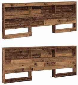 Tároló fejtámla polcokkal fejtámlával Régi fa 200 cm Faanyag