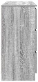 szürke sonoma színű szerelt fa tálalószekrény 100x35x76 cm