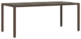 7 részes barna polyrattan kerti étkezőgarnitúra párnával