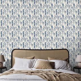 Fotótapéta - Kék mintás virágok (147x102 cm)