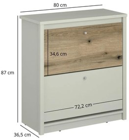 Cipőtároló (cipősszekrény) Kodro (kasmír + evoke tölgy) . 1116928