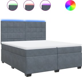 vidaXL sötétszürke bársony rugós ágy matraccal 200x200 cm