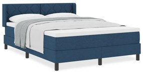 Boxspring ágy matracra, kék, 140 x 200 cm, szövet
