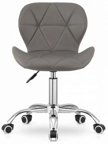 Világosszürke és bézs irodai szék AVOLA ökobőrből