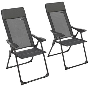 Torri kempingszék (2 db) állítható háttámlával - antracit