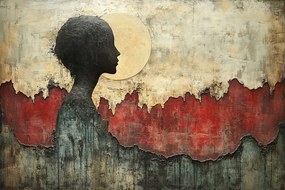 Vászonkép Canvas Absztrakt Grafika Figura Profil Hold 60x40