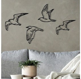 4 db fali madár dekoráció, fém