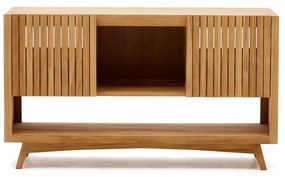 Natúr színű alacsony teakfa mosdó alatti szekrény 140x80 cm Kuveni – Kave Home