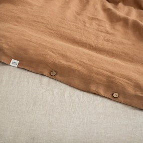 Barna kétszemélyes hosszabbított len ágyneműhuzat 200x220 cm – Linen Tales