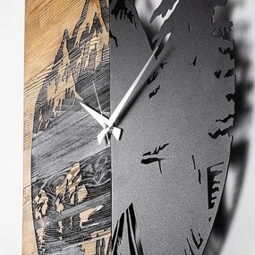 Fali óra 56x58 cm, 1xAA, fa/fém kivitel