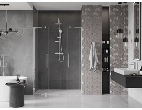Mexen Velar L Duo, tolózuhanyajtó nyitáshoz 140 cm, 8 mm átlátszó üveg, króm, 871-140-003-02-01