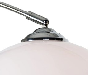 Modern íves lámpa króm fehér búrával - Arc Basic