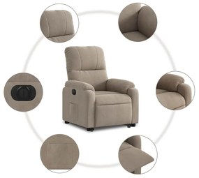tópszínű mikroszálas szövet elektromos álló dönthető fotel