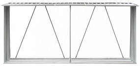 szürke horganyzott acél kerti tűzifatároló 330 x 84 x 152 cm