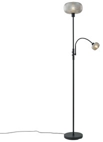 Design állólámpa fekete füstüveggel, 2 égős - Brianna