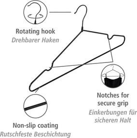 Fém vállfa szett 20 db-os Sascha – Wenko