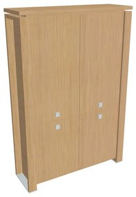 Verno+ magas szekrény 140 x 46 x 210 cm, osztva, világos tölgy