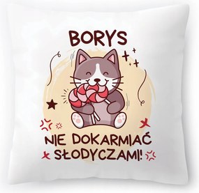 Borisz Párna Születésnapra Ajándék Fotóval Fehér 40x40 cm