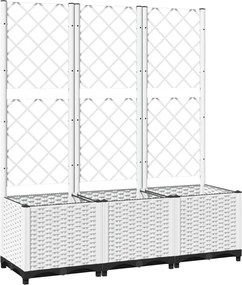 vidaXL fehér polipropilén rácsos kerti ültetőláda 120 x 40 x 136 cm