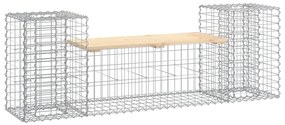 vidaXL tömör fenyőfa gabion kerti pad 183x41x60,5 cm