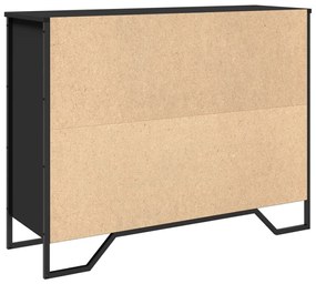 fekete szerelt fa tálalószekrény 97 x 32,5 x 74,5 cm