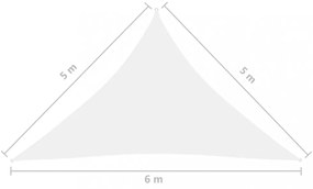fehér háromszögű oxford-szövet napvitorla 5 x 5 x 6 m