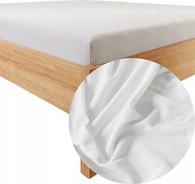 Gumis Lepedő Jersey 100% Pamut 140x200cm fehér