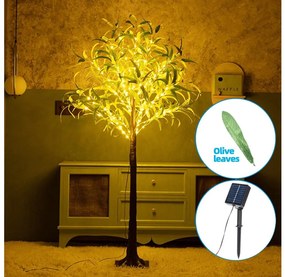 Aigostar - LED napelemes dekoráció 150 LED, 3,2 m, IP65, meleg fehér, olive