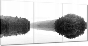 Vászonkép 180x90 Tó sziget Fekete