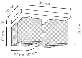 Spot-Light 8175460 - NORMAN WOOD mennyezeti lámpa 4xE27/25W/230V