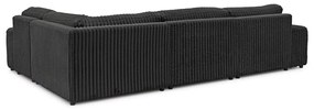 Sötétszürke kordbársony sarokkanapé (jobb oldali-U alakú) Justin – Ropez