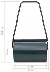 zöld és fekete gyephenger 63 cm 50 L