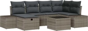 vidaXL Kanapé Szett párnával 7 pcs polirattan