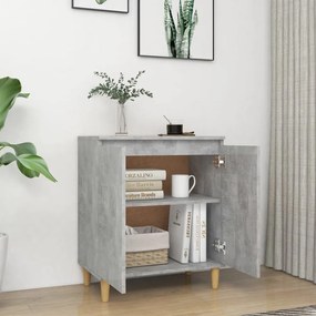 betonszürke szerelt fa tálalószekrény falábakkal 60x35x70 cm