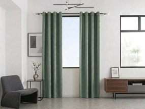 Sötétítő függöny LOOM VELVET 140x250 cm, zöld Felfüggesztés: Hullámos sínszalag