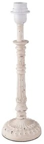 Fa lámpatest antik fehér bordás 40cm
