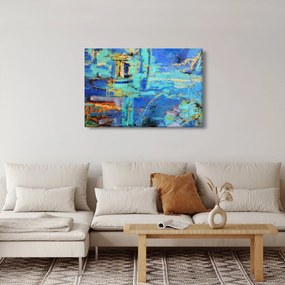 Kép - Absztrakt olajfestmény (90x60 cm)