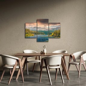 Egy kép a hegyi folyó és a hegyek (90x60 cm)