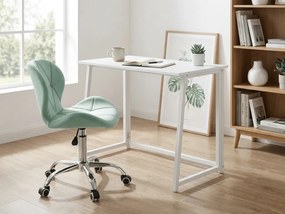 ZARIMO otthoni irodai szett: íróasztal 80x40 cm, fehér + AVOLA VELVET szék, Mentás