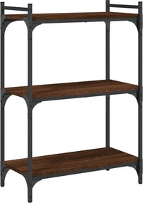 vidaXL 3 szintes barna tölgyszínű fa könyvespolc 60x30x86 cm